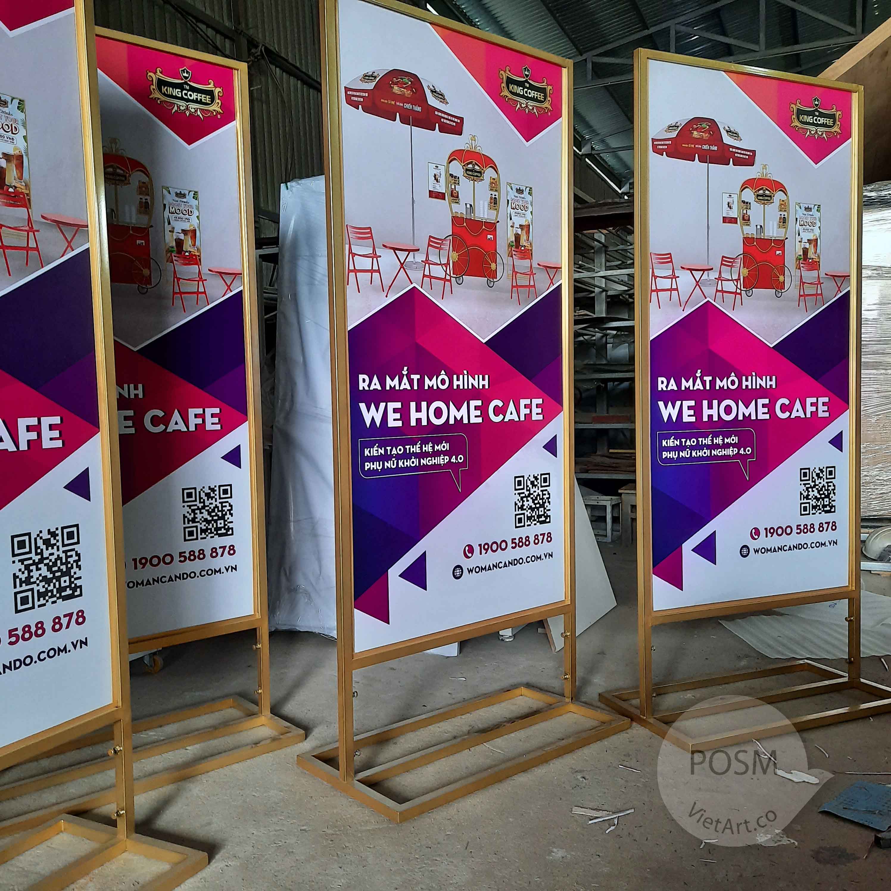 standee chân sắt, standee cà phê