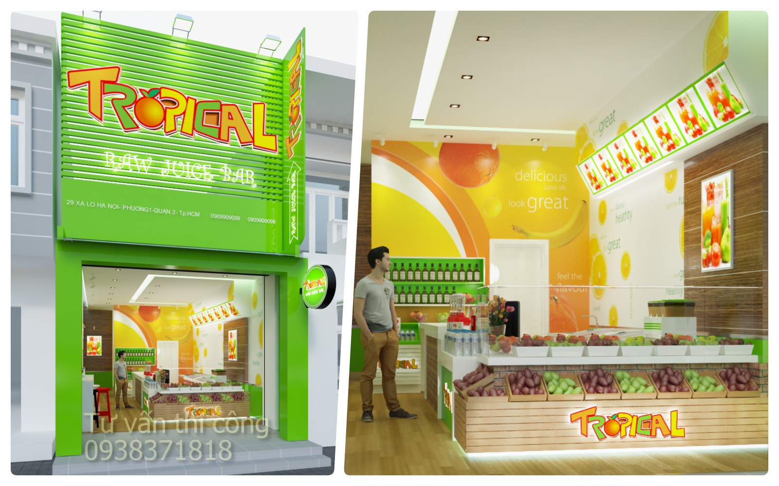 thiết kế cửa hàng